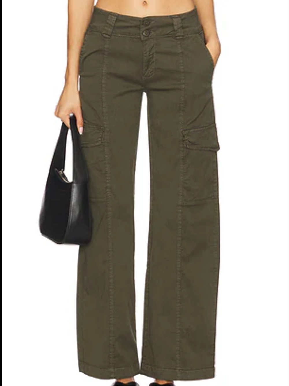 Sanctuary Rebel Wide Leg Cargo Pants in Olive Green